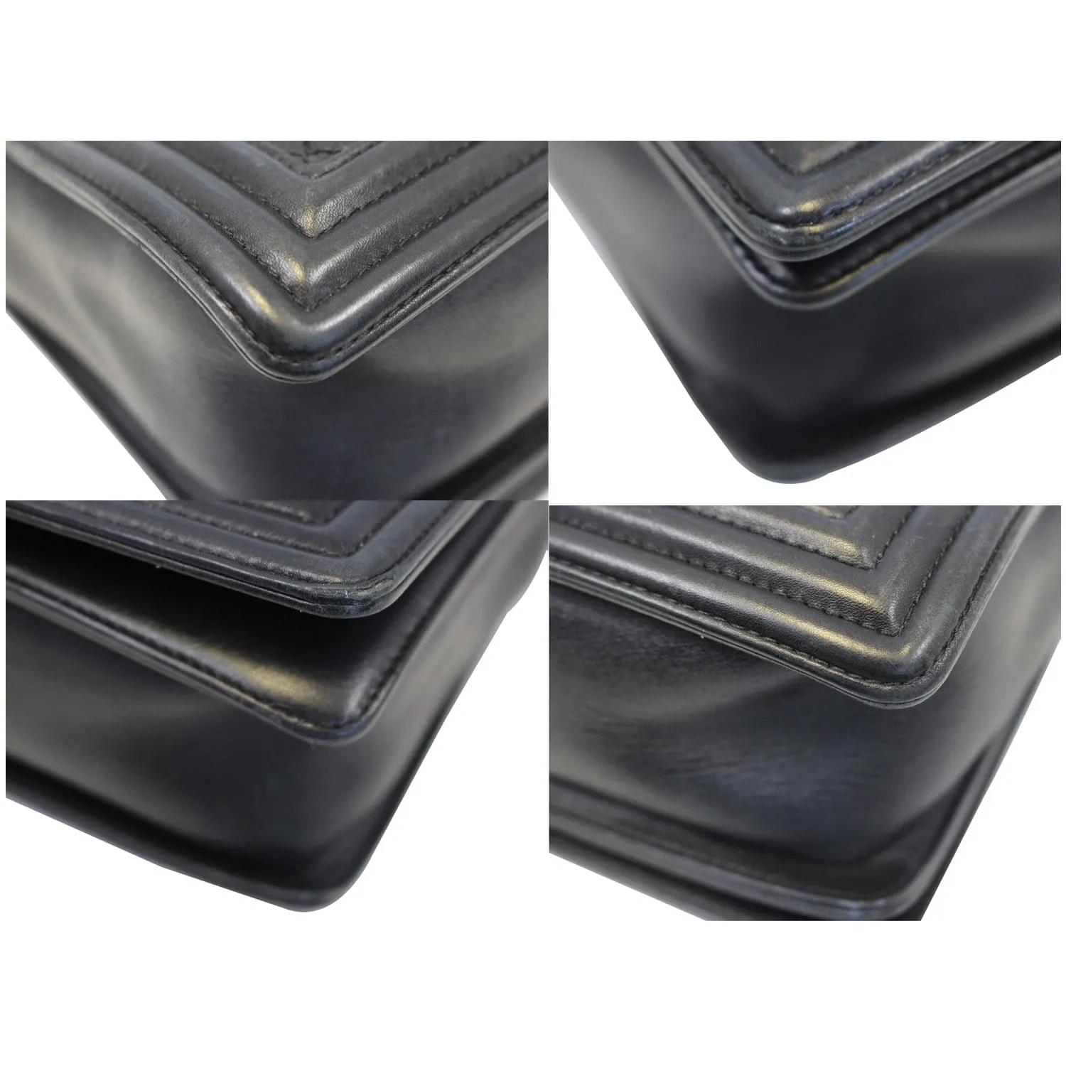 CHANEL Large Boy Flap Calfskin Quilted Leather Shoulder Bag Black