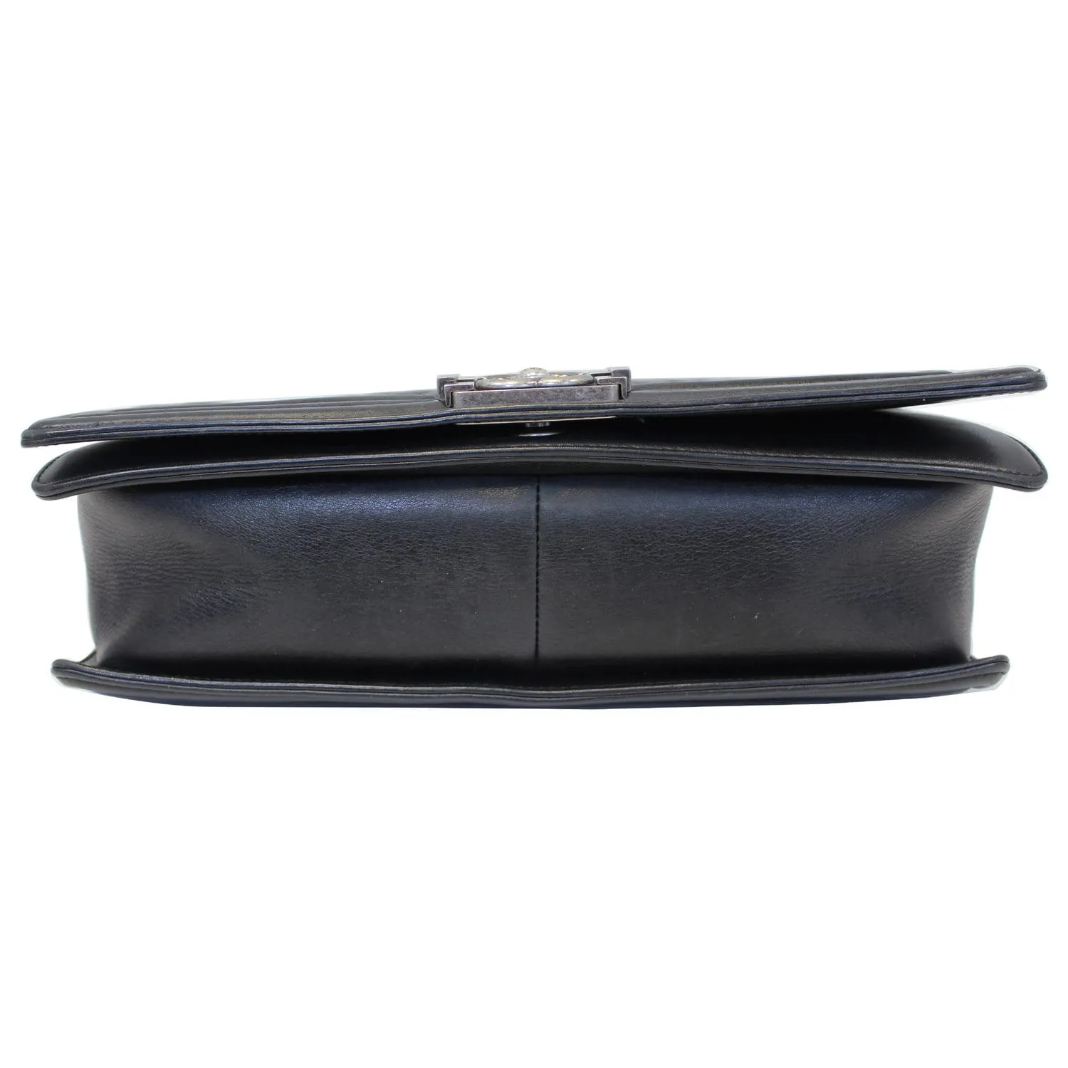 CHANEL Large Boy Flap Calfskin Quilted Leather Shoulder Bag Black