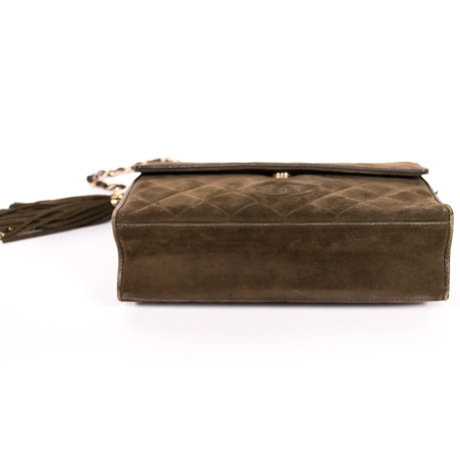 Chanel Quilted Suede Flap Bag