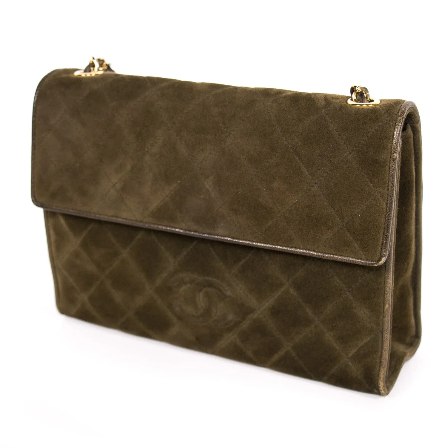 Chanel Quilted Suede Flap Bag