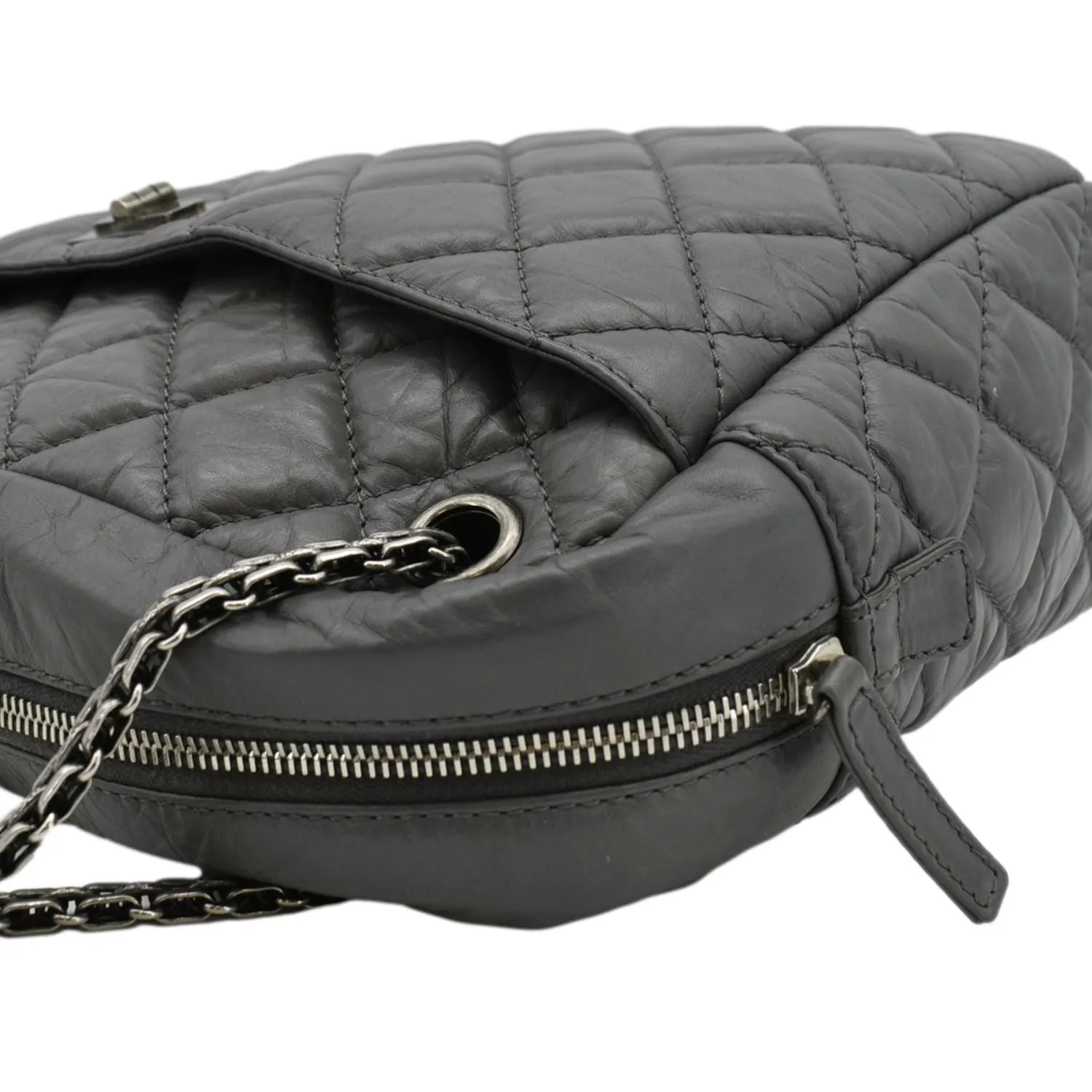 CHANEL Reissue Large Quilted Leather Camera Shoulder Bag Grey