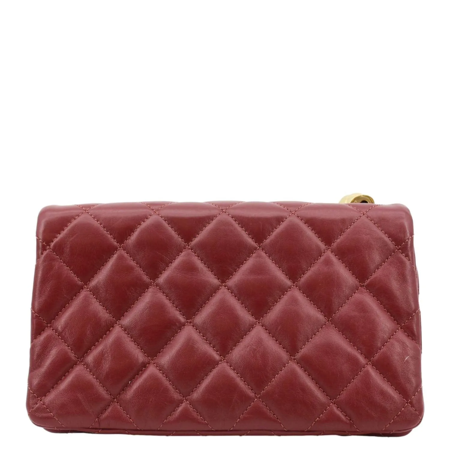 CHANEL Small Pillow Crush Flap Quilted Leather Shoulder Bag Red