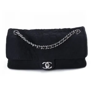 Chanel Stitched Camelia Jersey Flap Bag