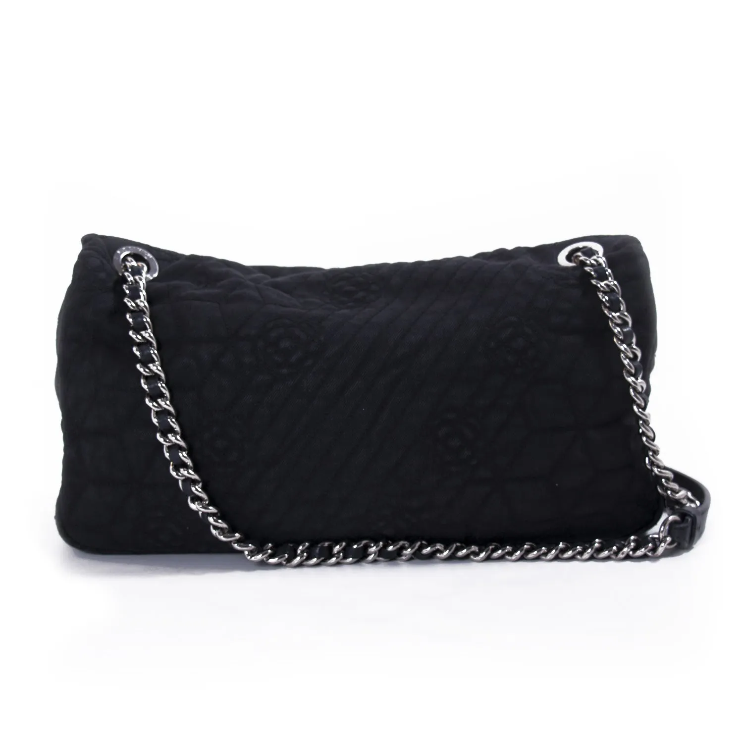 Chanel Stitched Camelia Jersey Flap Bag