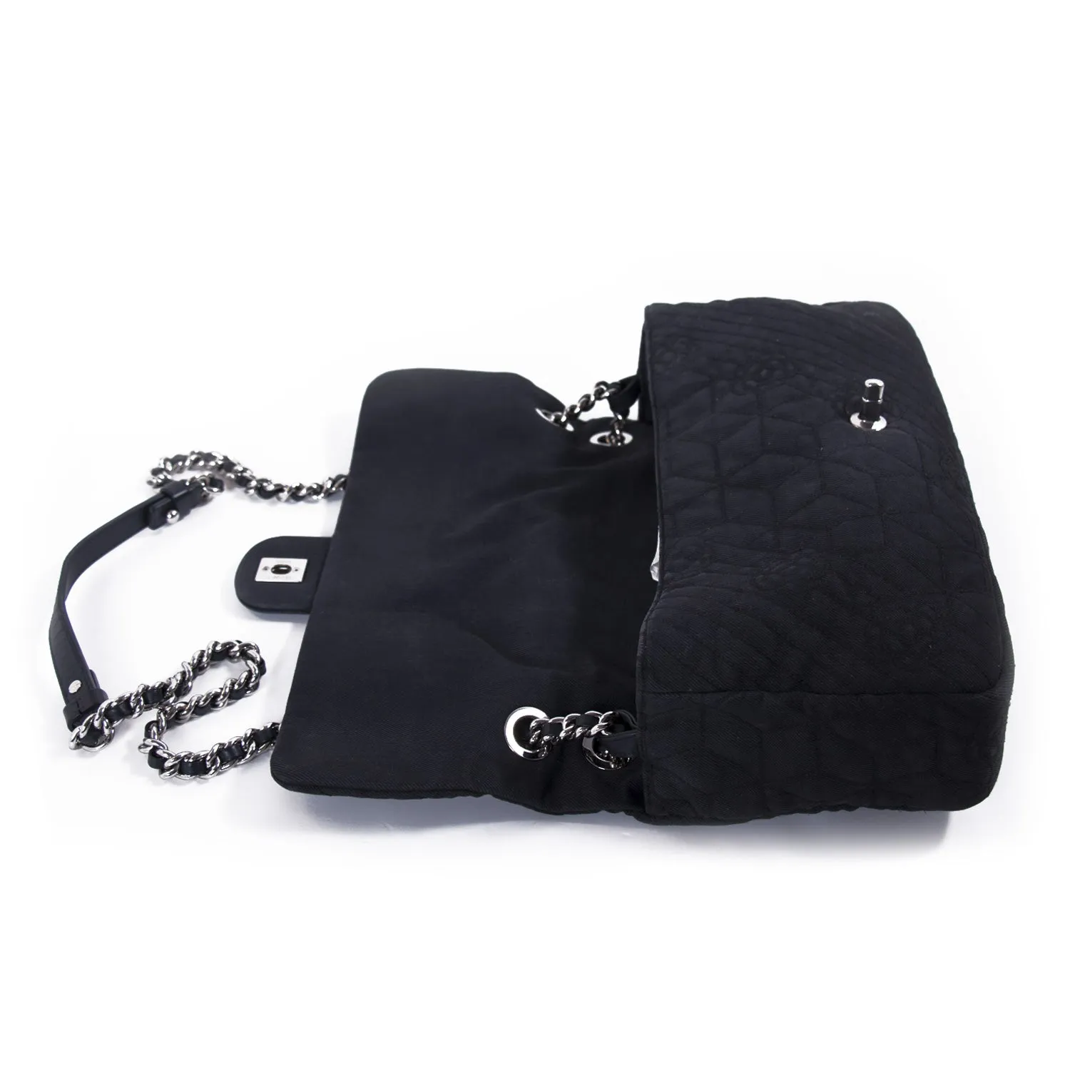 Chanel Stitched Camelia Jersey Flap Bag