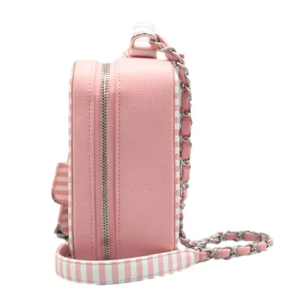 CHANEL Vanity Case Filigree CC Medium Caviar Quilted Shoulder Bag Pink