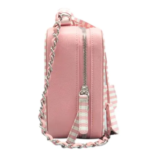 CHANEL Vanity Case Filigree CC Medium Caviar Quilted Shoulder Bag Pink