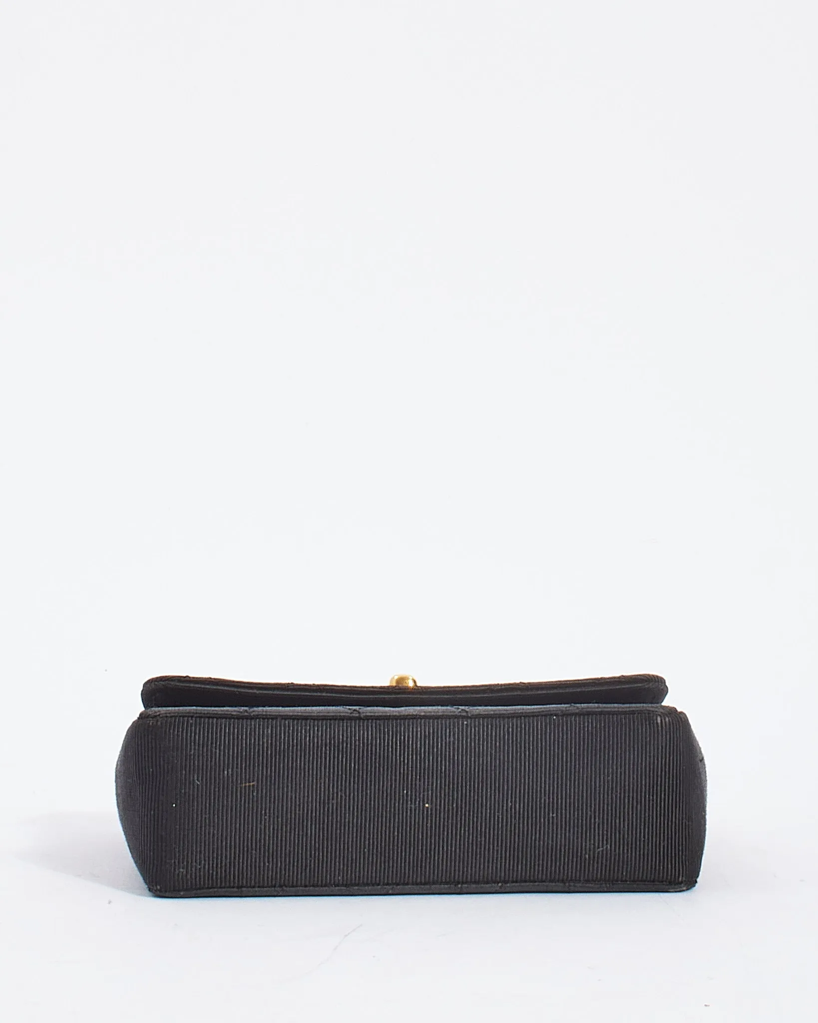 Chanel Vintage Black Quilted Canvas Mini Flap Bag GHW