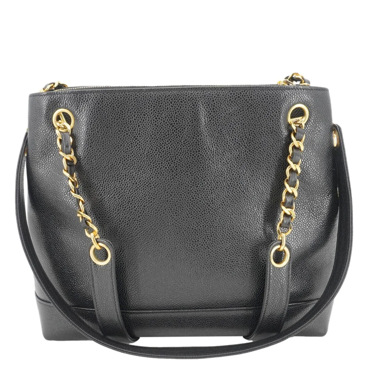 CHANEL Vintage Timeless CC Caviar Leather Chain Shoulder Strap Black