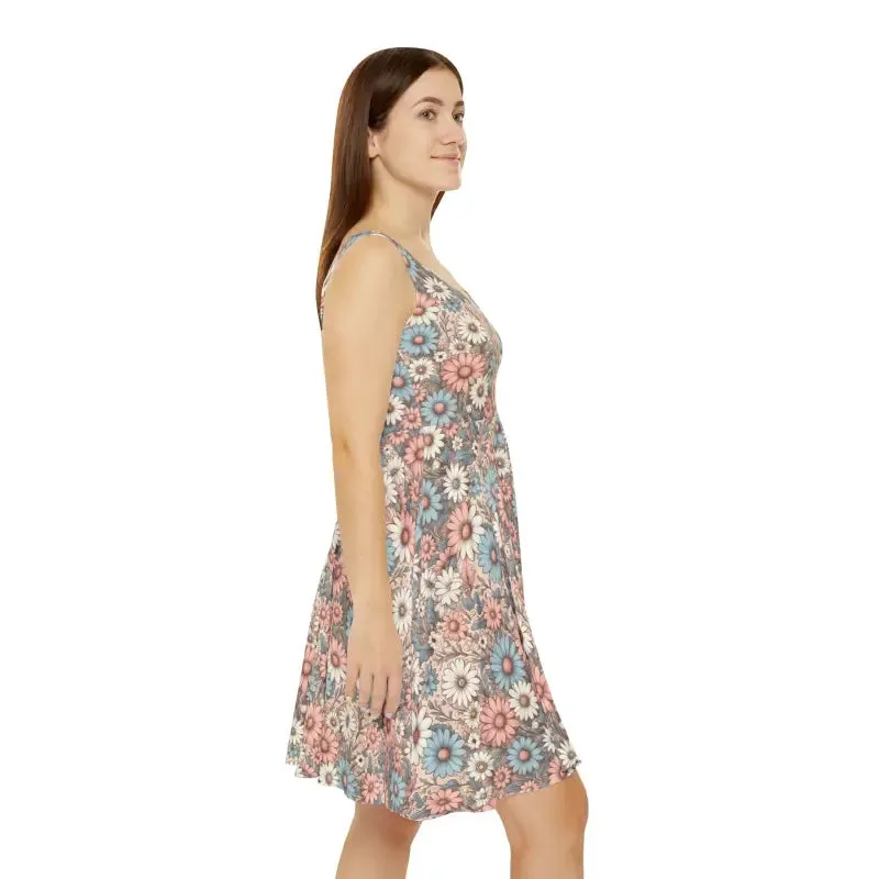 Charming Pastel Floral Skater Dress