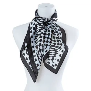 Checked Silk Multi Use Fashion Scarf