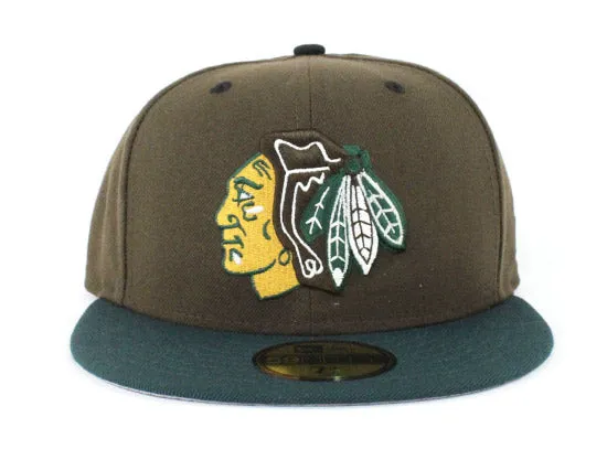 Chicago Blackhawks New Era 59Fifty Fitted Hat (Beef and Broccoli Gray Under Brim)