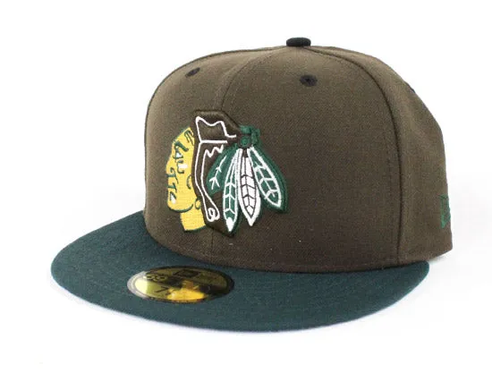 Chicago Blackhawks New Era 59Fifty Fitted Hat (Beef and Broccoli Gray Under Brim)