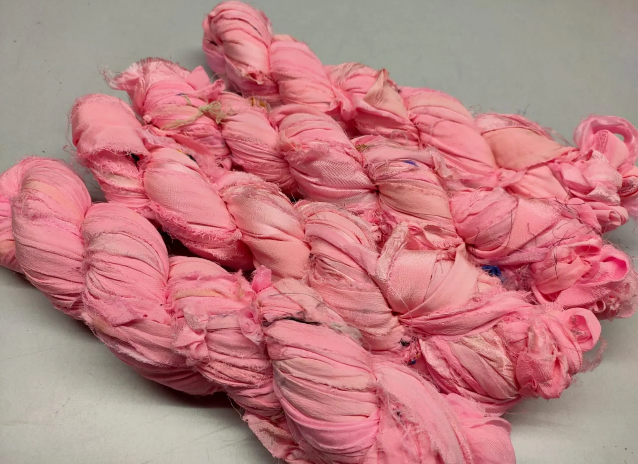 Chiffon Ribbon Yarn - Baby Pink