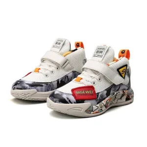 Children Boys Patchwork Mesh Leather Running Sneakers Shoes