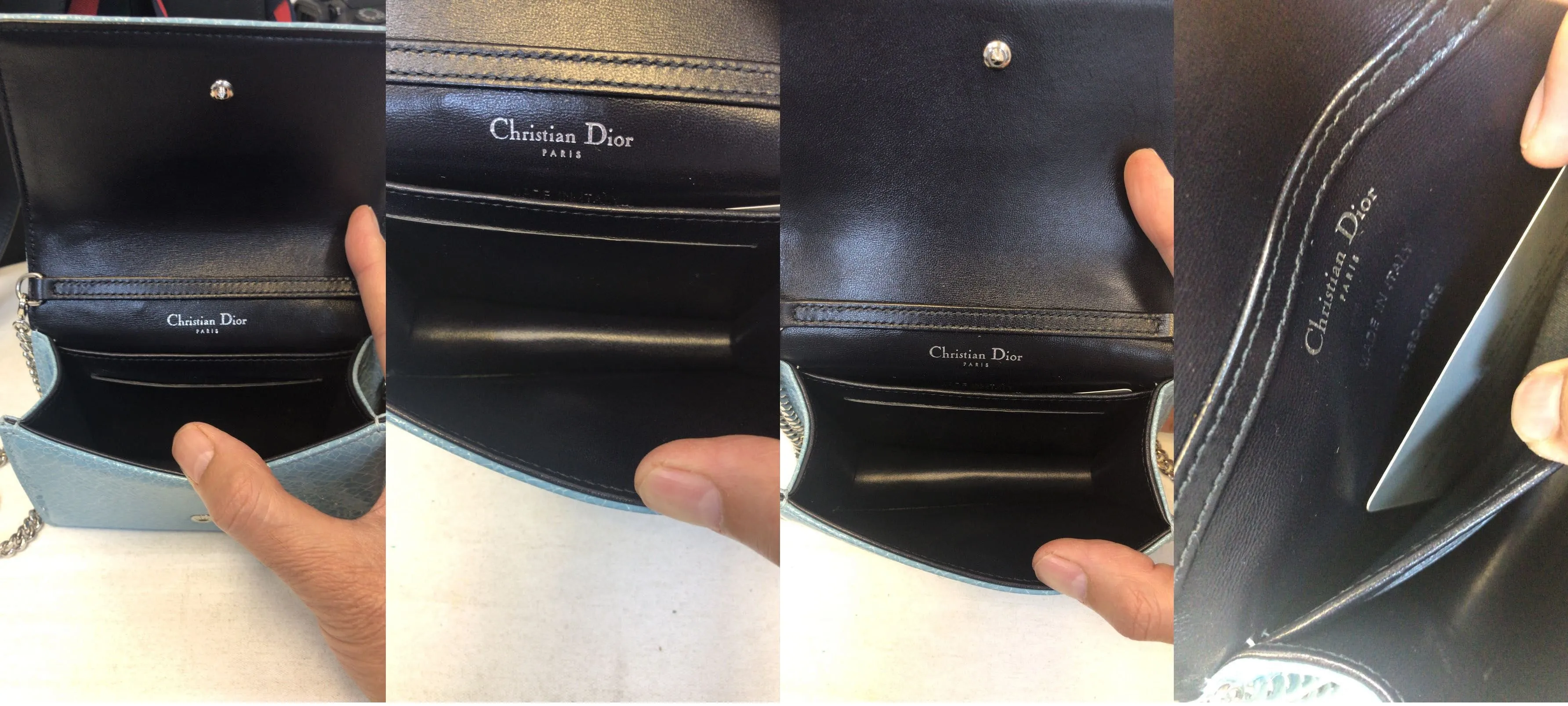 CHRISTIAN DIOR Aqua Blue Leather Mini Diorama Crossbody Bag - Last Call