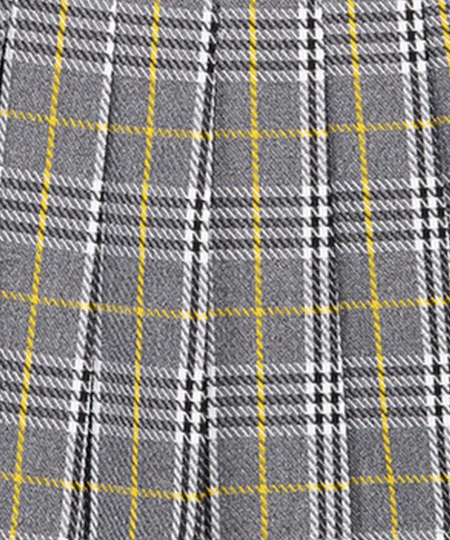 CHUCUCHU Check Pleated Skirt - Black