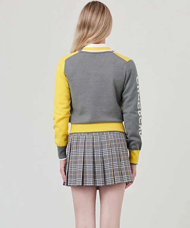 CHUCUCHU Check Pleated Skirt - Black