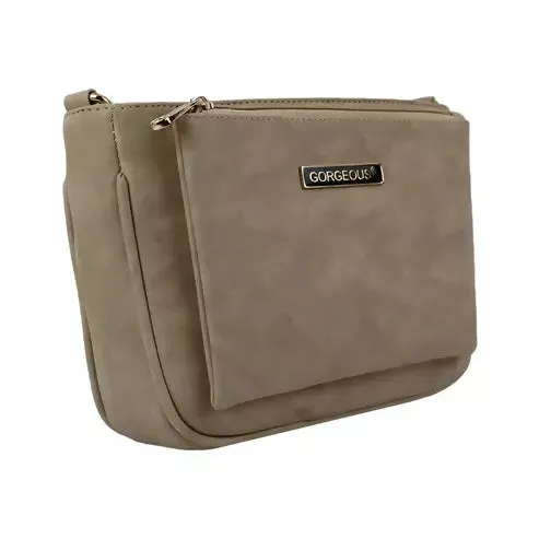 Classic Brown PU Leather Sling Bag – Everyday Chic (Beige)