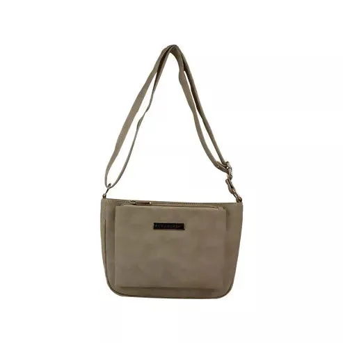 Classic Brown PU Leather Sling Bag – Everyday Chic (Beige)