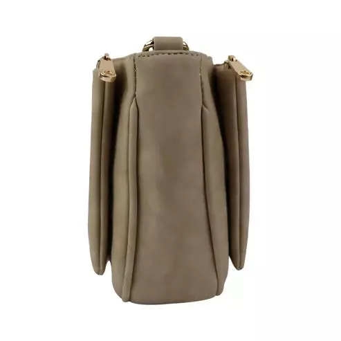 Classic Brown PU Leather Sling Bag – Everyday Chic (Beige)