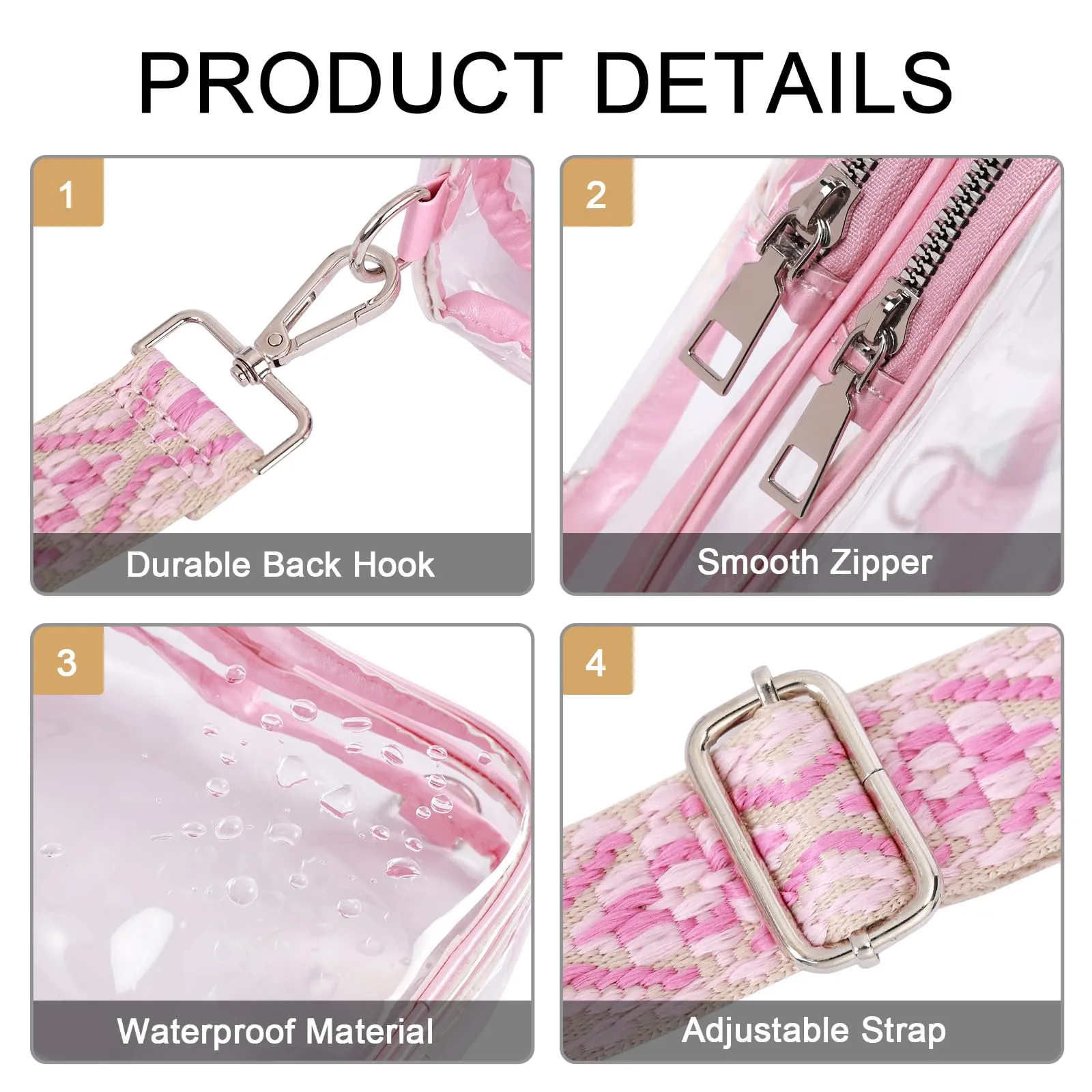 CLUCI Clear Bag, Clear Crossbody Bag Purses for Stadium Events Concerts