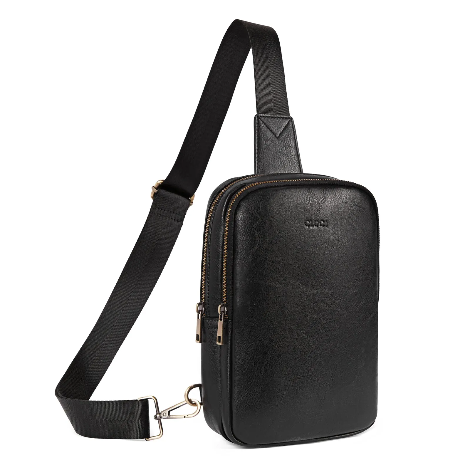 CLUCI Leather Large Sling Bag Crossbody Bag for Women Chest Bag for Travel