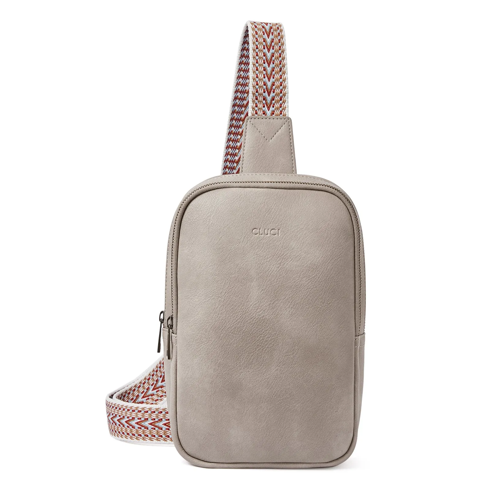 CLUCI Leather Large Sling Bag Crossbody Bag for Women Chest Bag for Travel