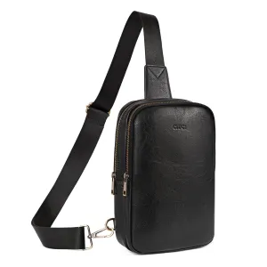 CLUCI Leather Large Sling Bag Crossbody Bag for Women Chest Bag for Travel