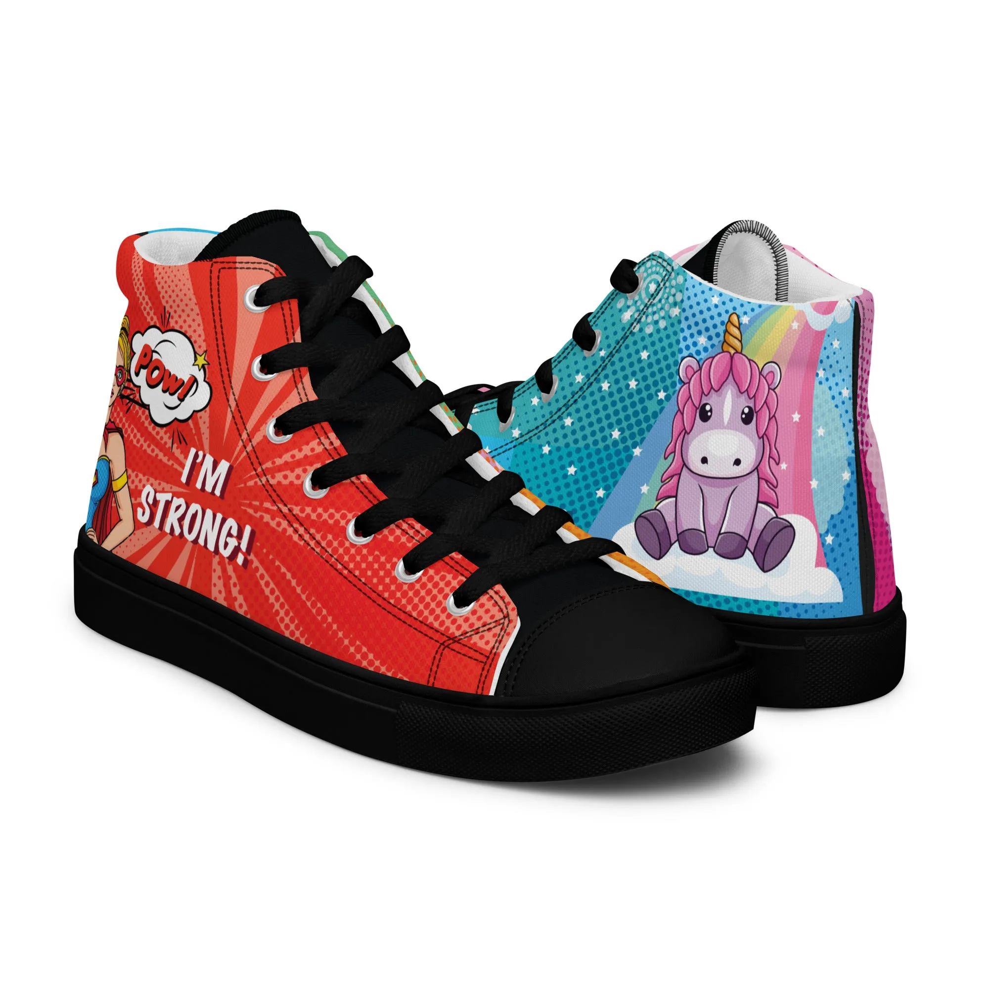 Colourful Cartoons Women's High Top Custom Sneakers