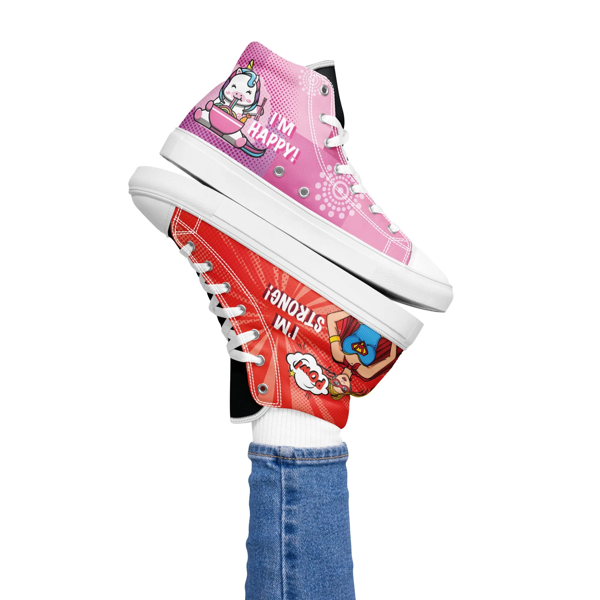 Colourful Cartoons Women's High Top Custom Sneakers