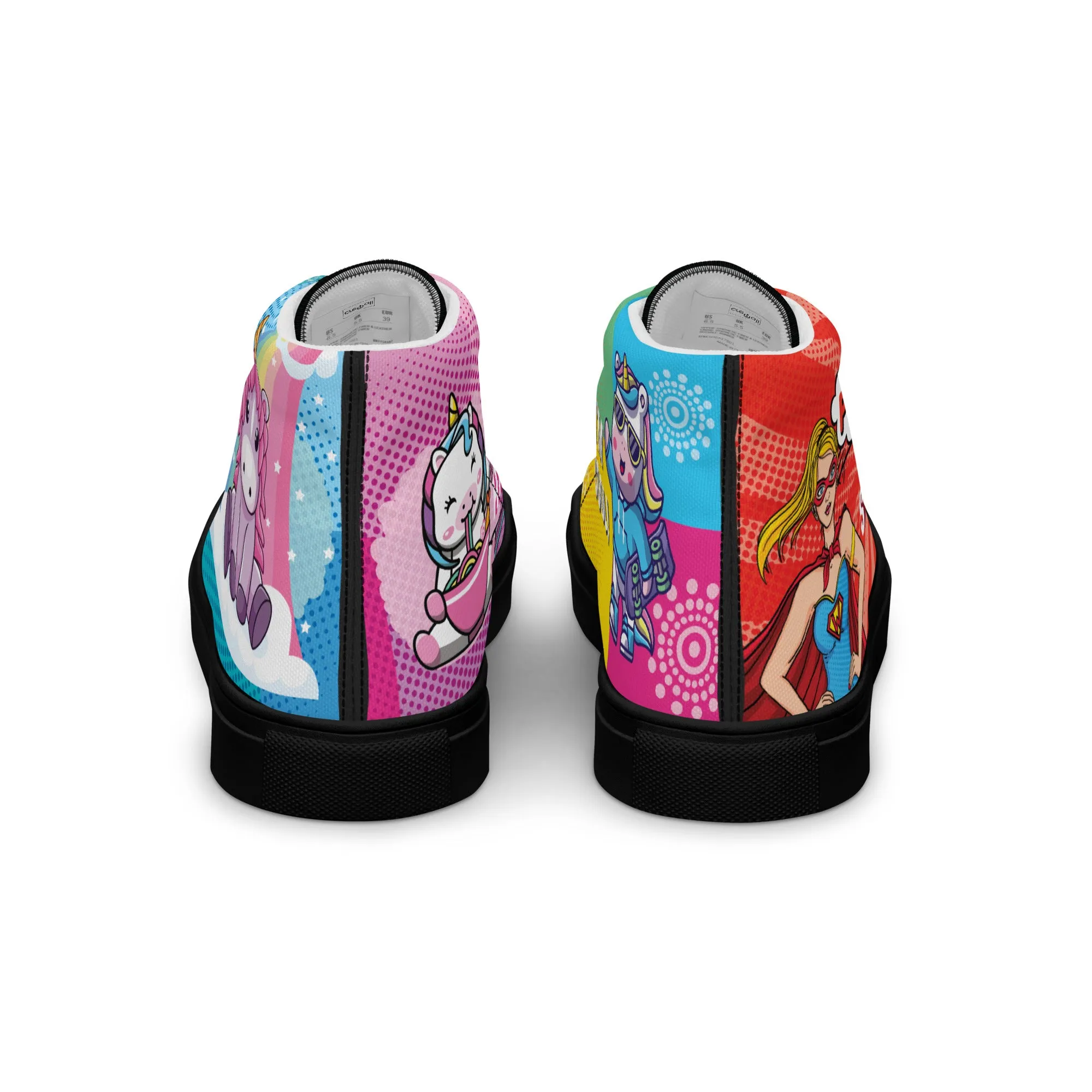 Colourful Cartoons Women's High Top Custom Sneakers