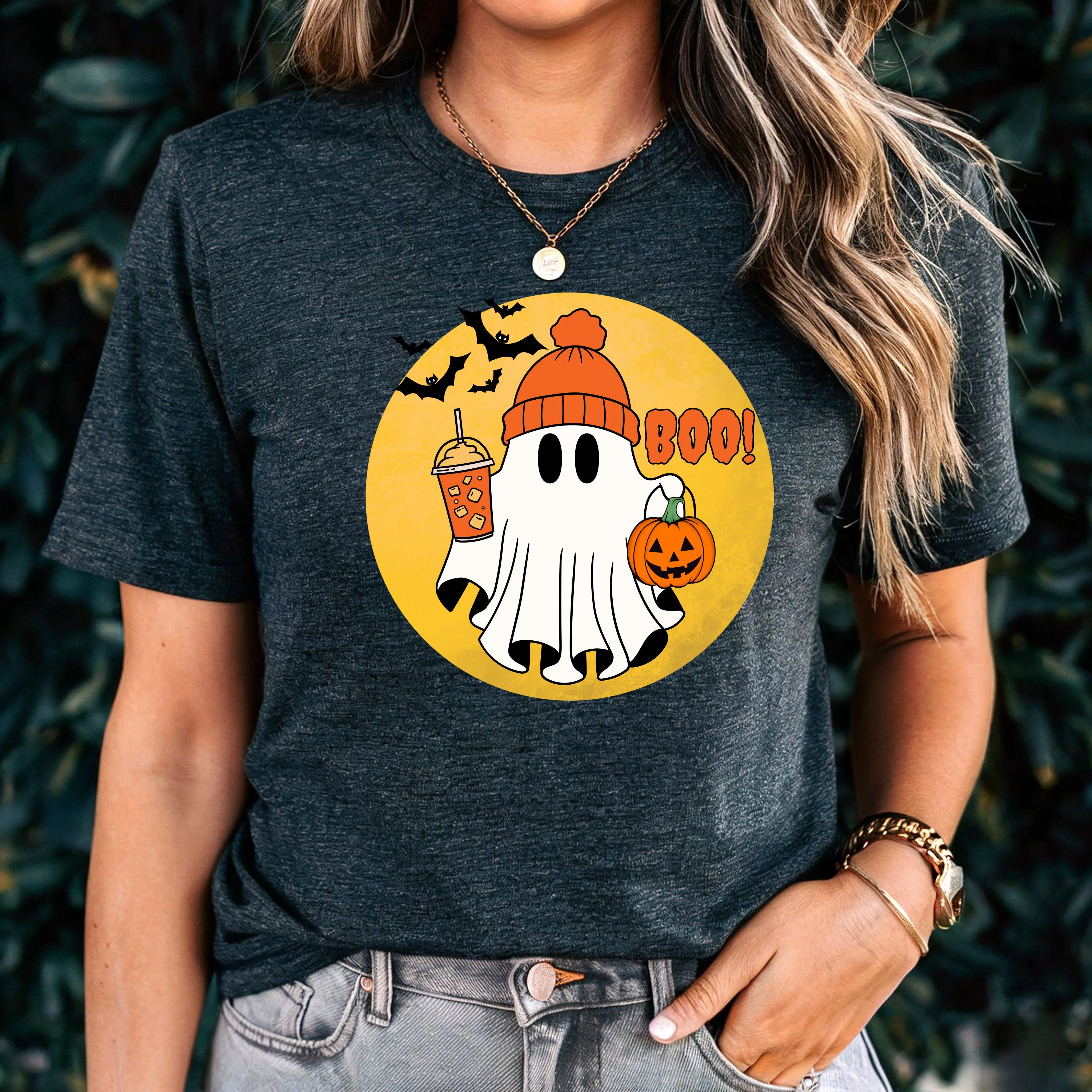 Comfort Colors Halloween Ghost Shirt, Halloween Shirt, Halloween Gift, Halloween Pumpkin Shirt, Spooky Season Shirt, Trick or Treat Shirt