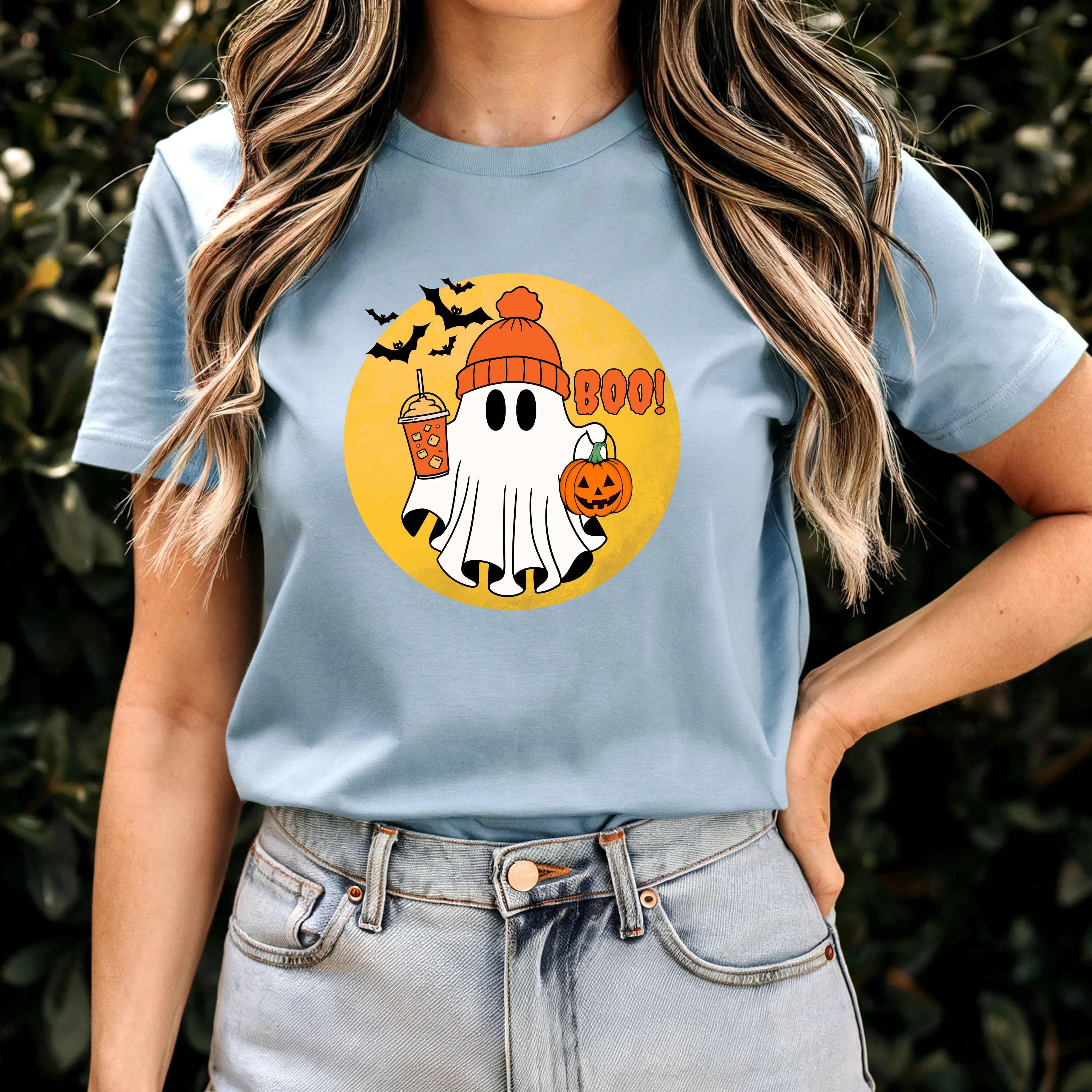 Comfort Colors Halloween Ghost Shirt, Halloween Shirt, Halloween Gift, Halloween Pumpkin Shirt, Spooky Season Shirt, Trick or Treat Shirt