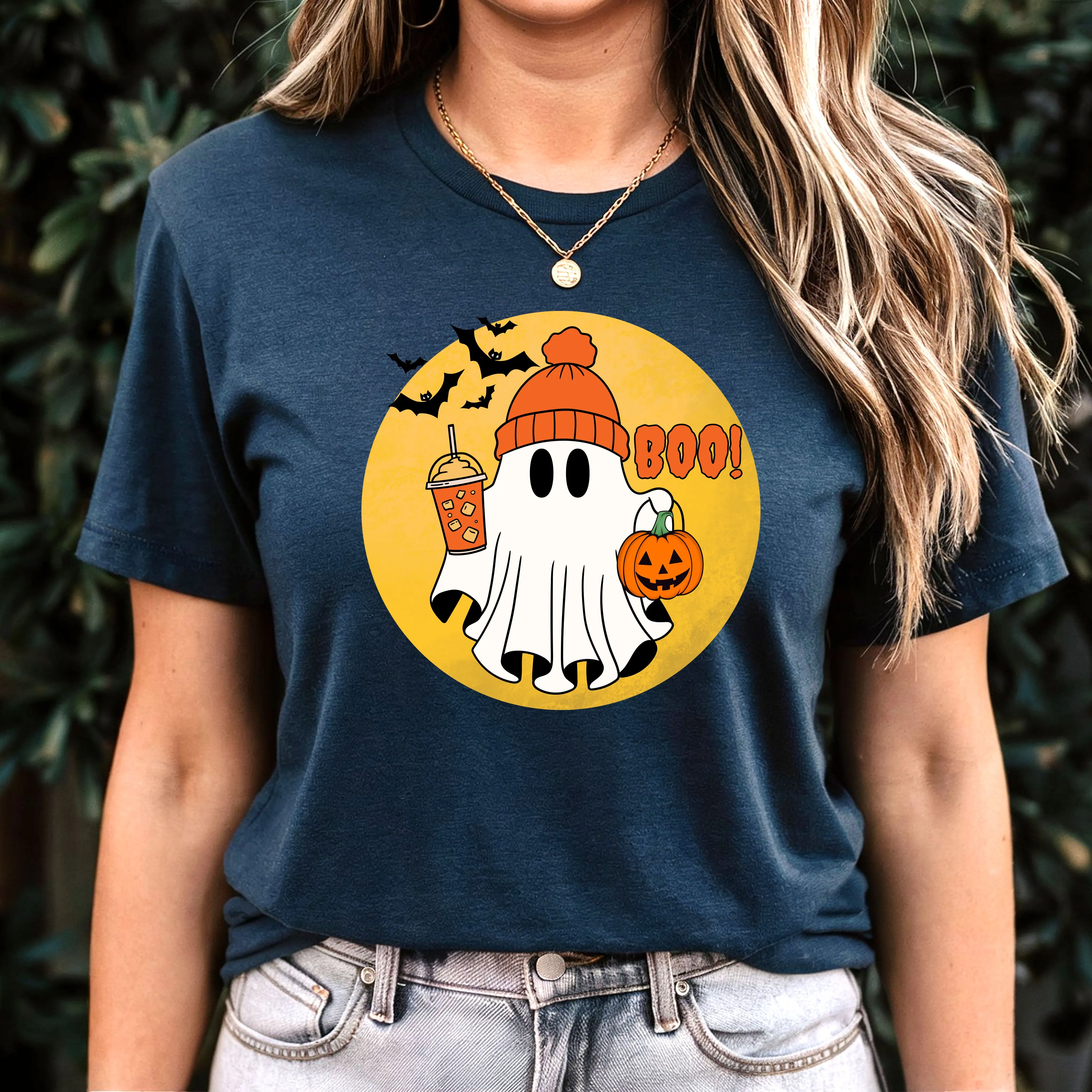 Comfort Colors Halloween Ghost Shirt, Halloween Shirt, Halloween Gift, Halloween Pumpkin Shirt, Spooky Season Shirt, Trick or Treat Shirt