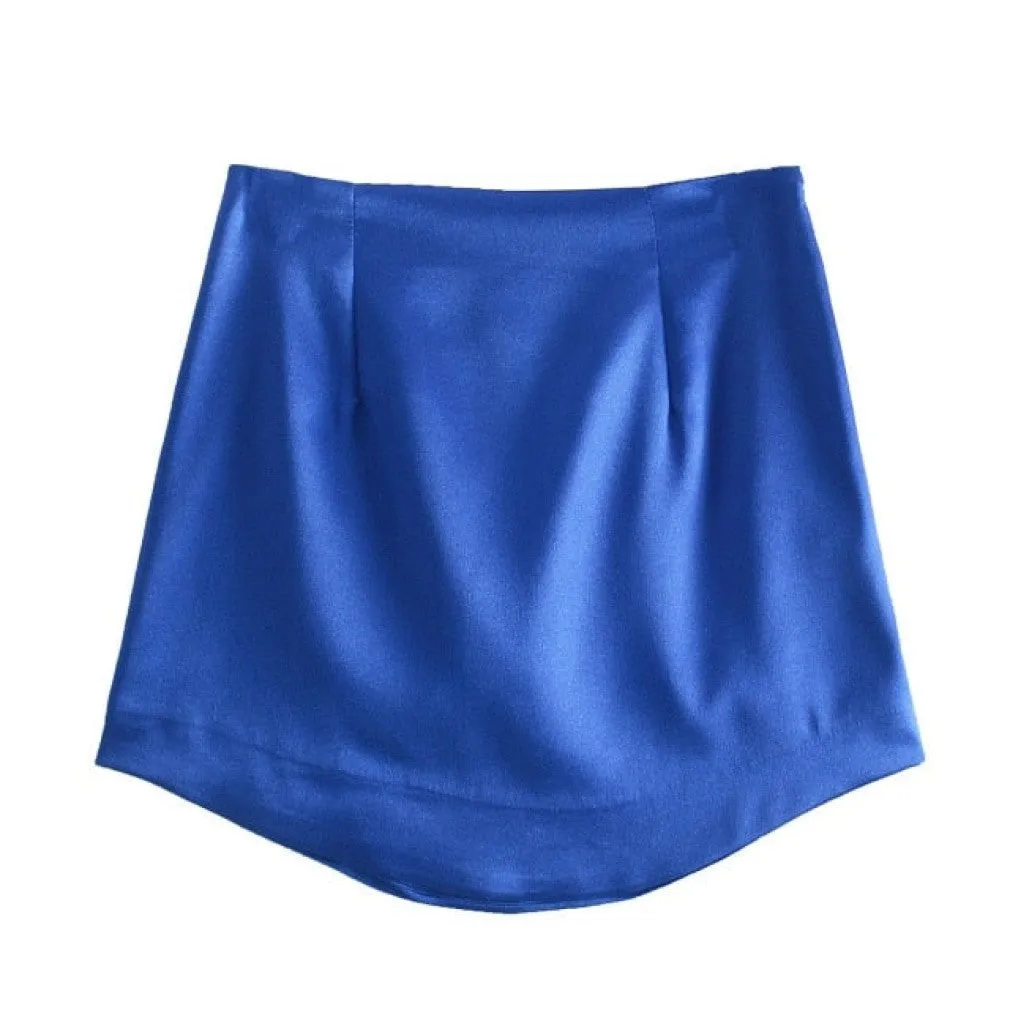 ContiNent 33 Women High Street Solid Color Side Zipper Sexy Mini Skirt Faldas Mujer Ladies Light Soft Casual Slim Chic Vestidos