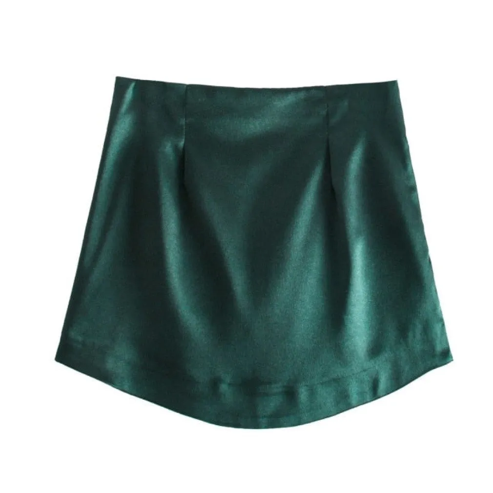ContiNent 33 Women High Street Solid Color Side Zipper Sexy Mini Skirt Faldas Mujer Ladies Light Soft Casual Slim Chic Vestidos