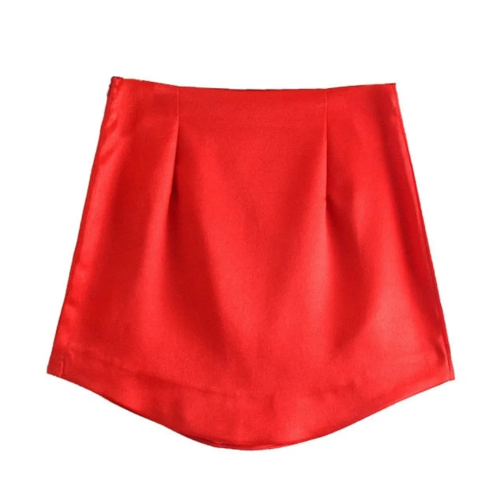 ContiNent 33 Women High Street Solid Color Side Zipper Sexy Mini Skirt Faldas Mujer Ladies Light Soft Casual Slim Chic Vestidos