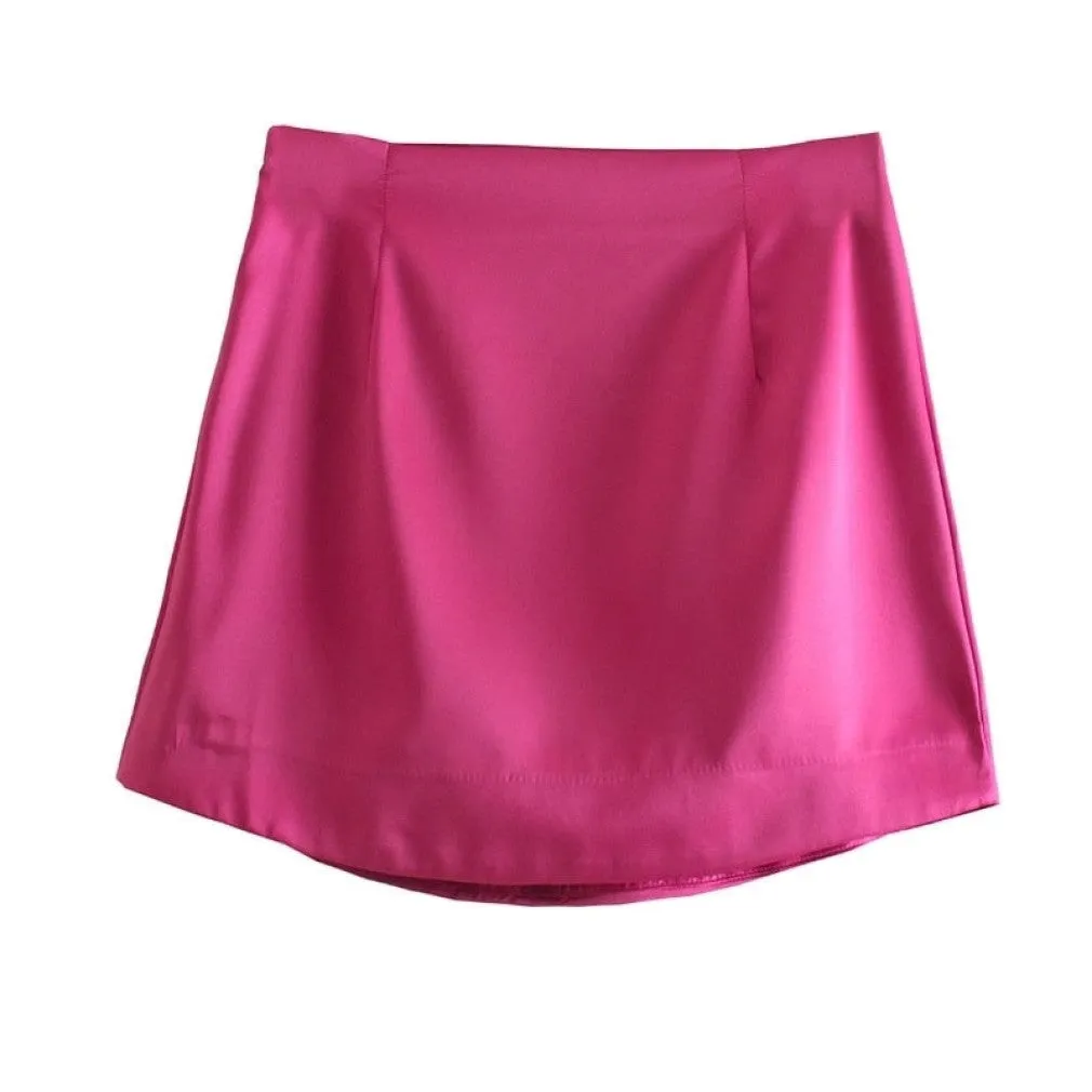 ContiNent 33 Women High Street Solid Color Side Zipper Sexy Mini Skirt Faldas Mujer Ladies Light Soft Casual Slim Chic Vestidos