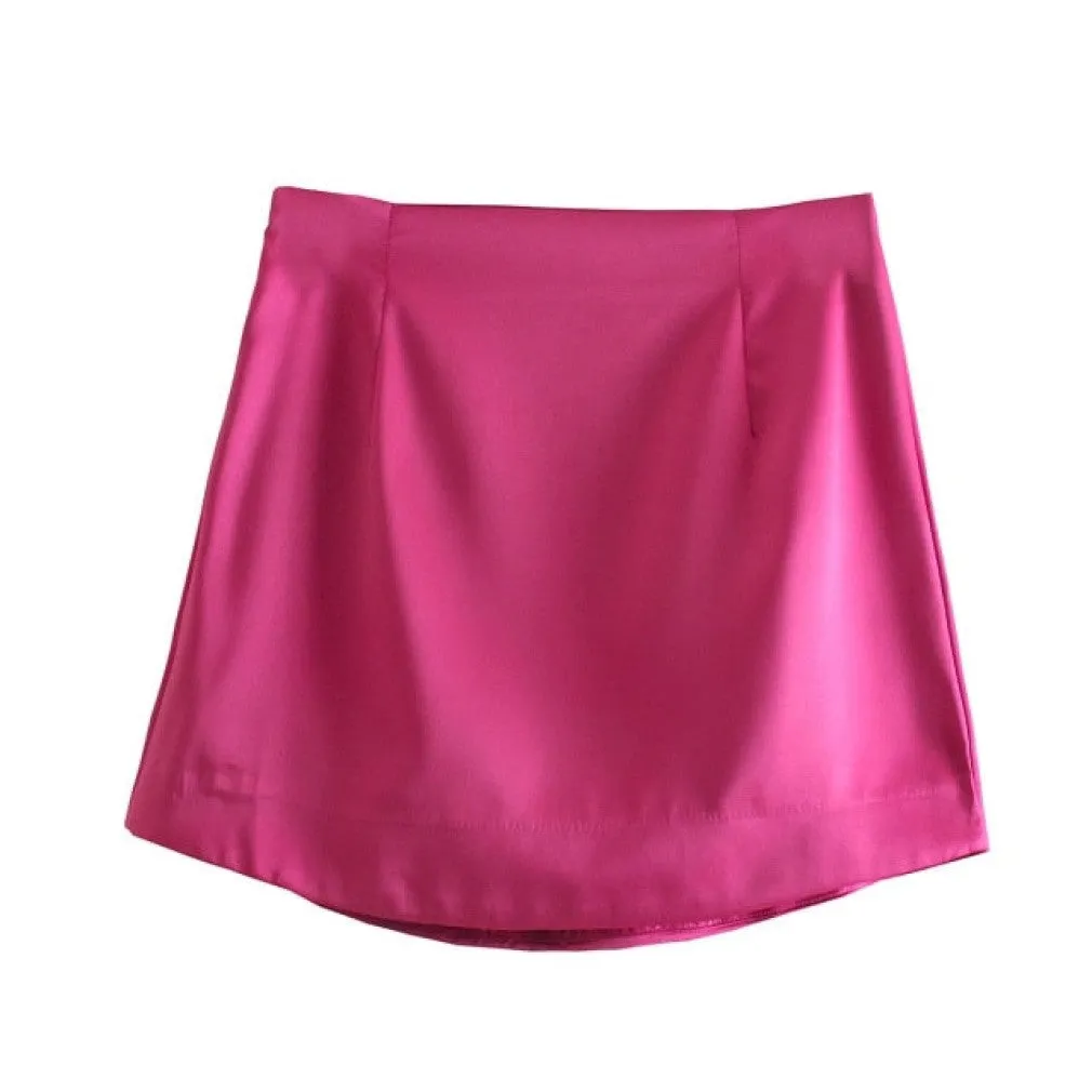 ContiNent 33 Women High Street Solid Color Side Zipper Sexy Mini Skirt Faldas Mujer Ladies Light Soft Casual Slim Chic Vestidos
