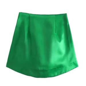 ContiNent 33 Women High Street Solid Color Side Zipper Sexy Mini Skirt Faldas Mujer Ladies Light Soft Casual Slim Chic Vestidos