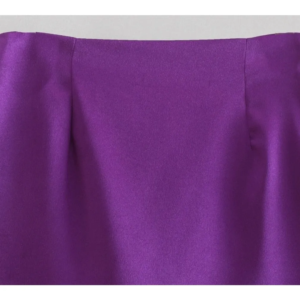 ContiNent 33 Women High Street Solid Color Side Zipper Sexy Mini Skirt Faldas Mujer Ladies Light Soft Casual Slim Chic Vestidos