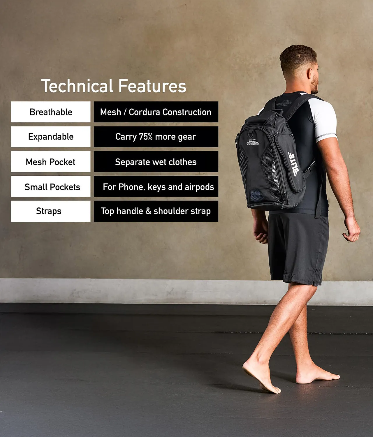 Convertible Black Gym Bag & Backpack