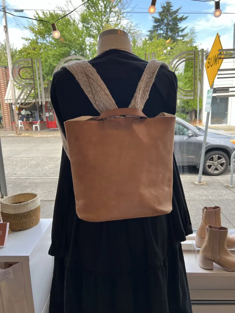 Convertible Leather and Wool Backpack (Est. Retail $220, as found, wear)
