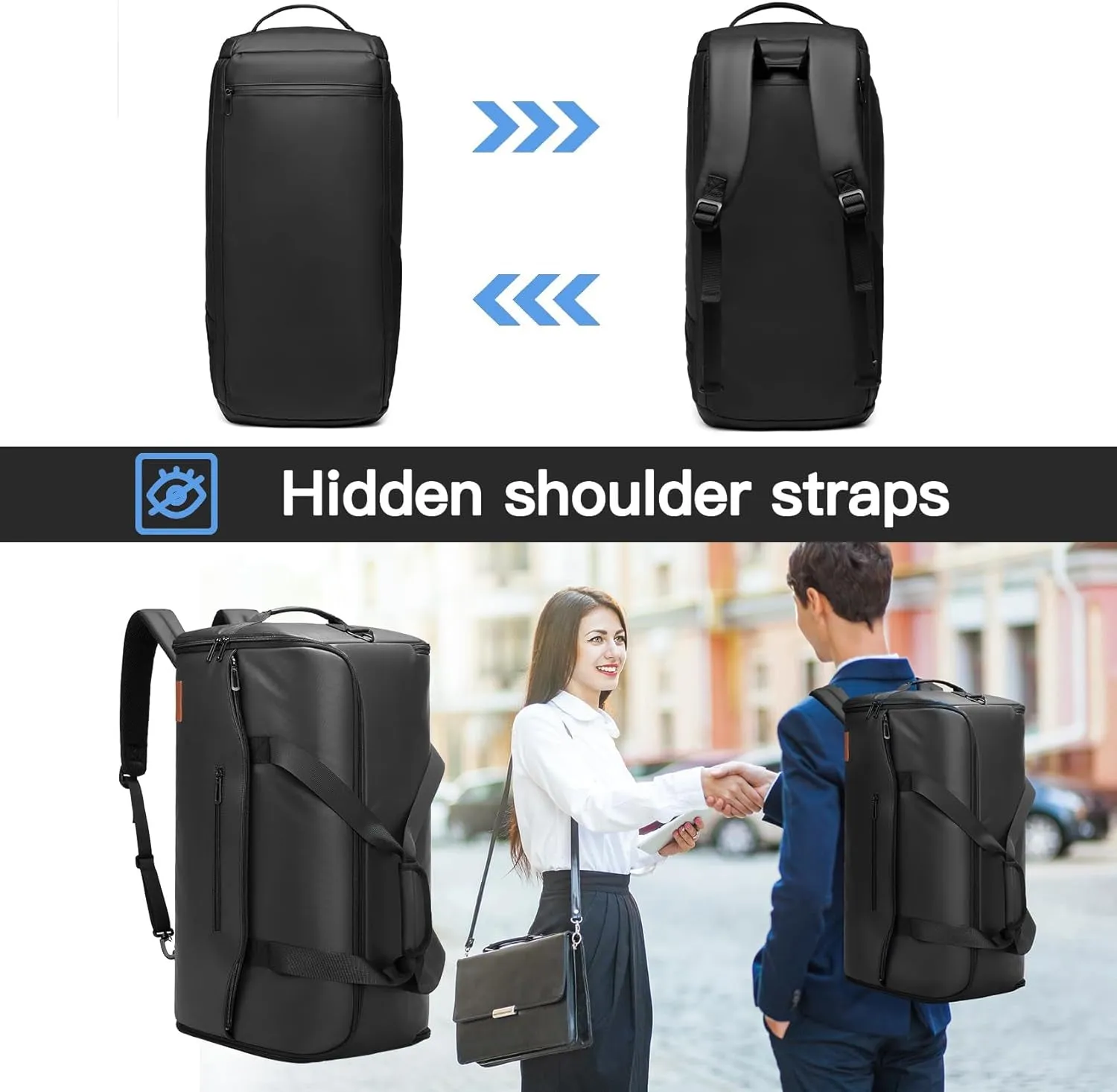 Convertible Travel Garment Bag with Shoe Compartment and Shoulder Strap