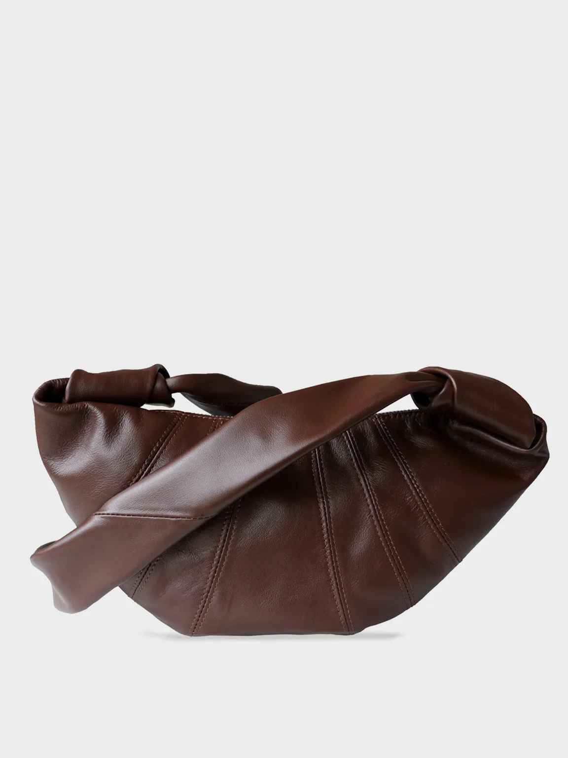 Croissant Bag Puffy Soft Leather Knotted Strap Hobo Bag