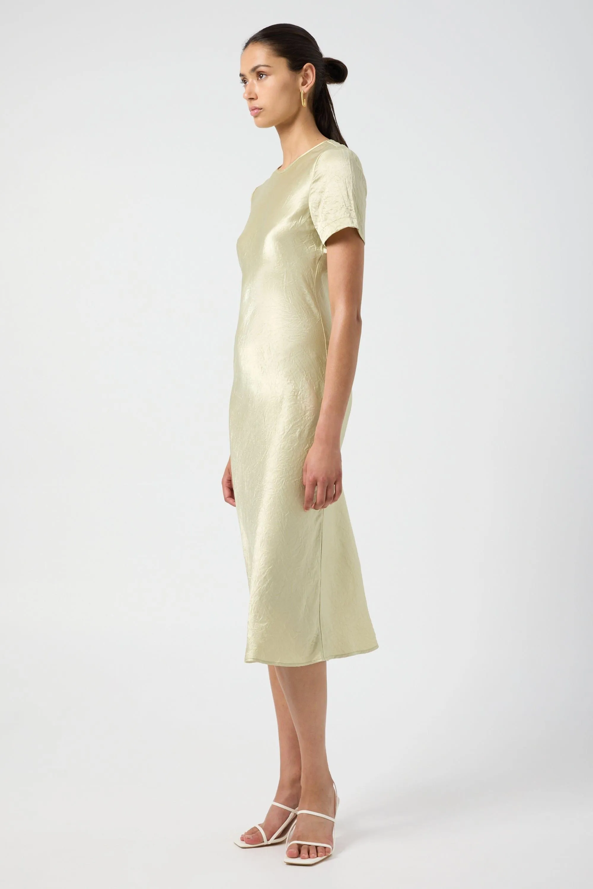 CRUSH BIAS TEE MIDI DRESS | APPLE