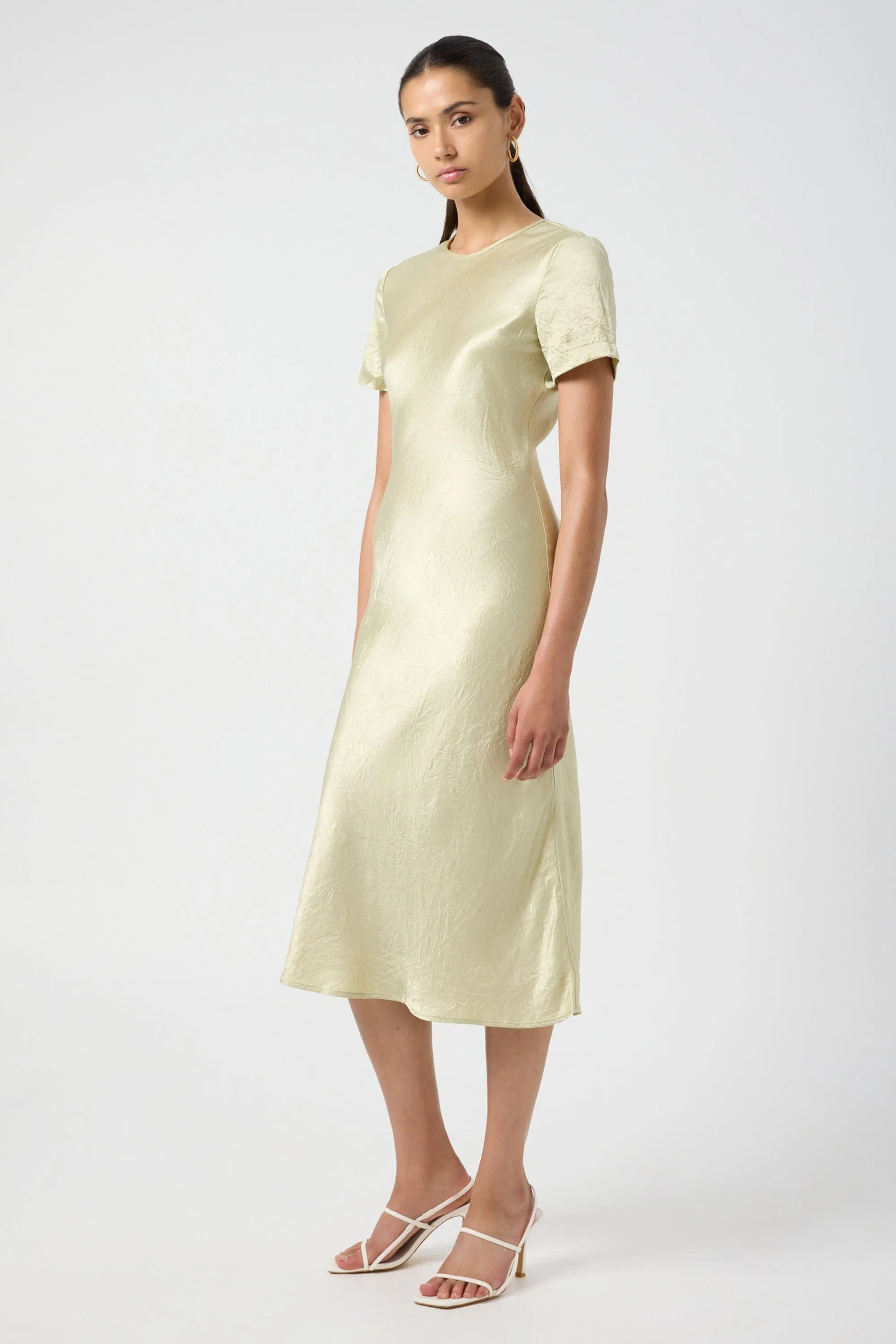 CRUSH BIAS TEE MIDI DRESS | APPLE