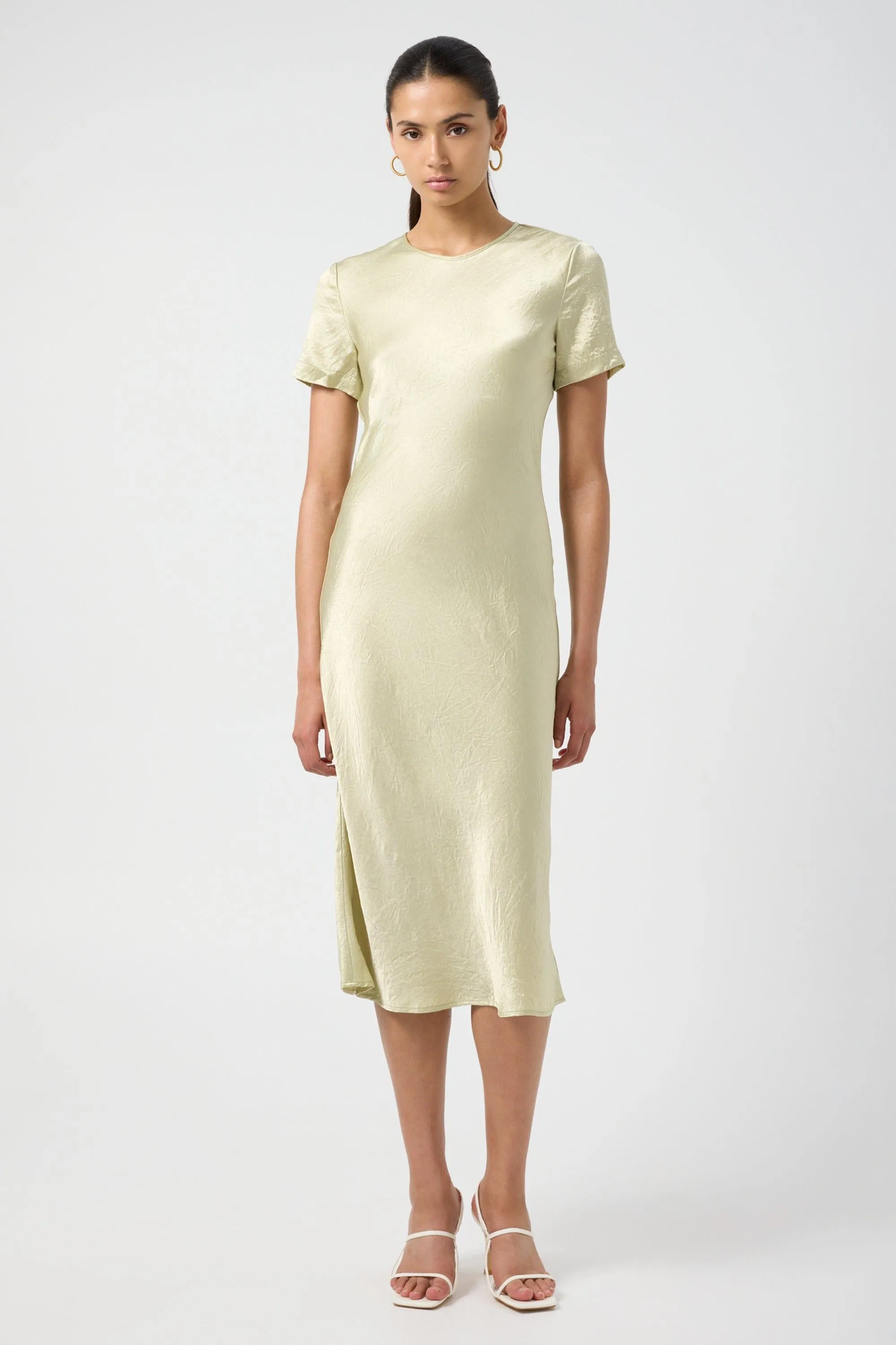 CRUSH BIAS TEE MIDI DRESS | APPLE