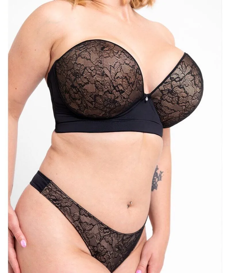Curvy Kate Hey Girls Superplunge Strapless Bra - Black/Latte